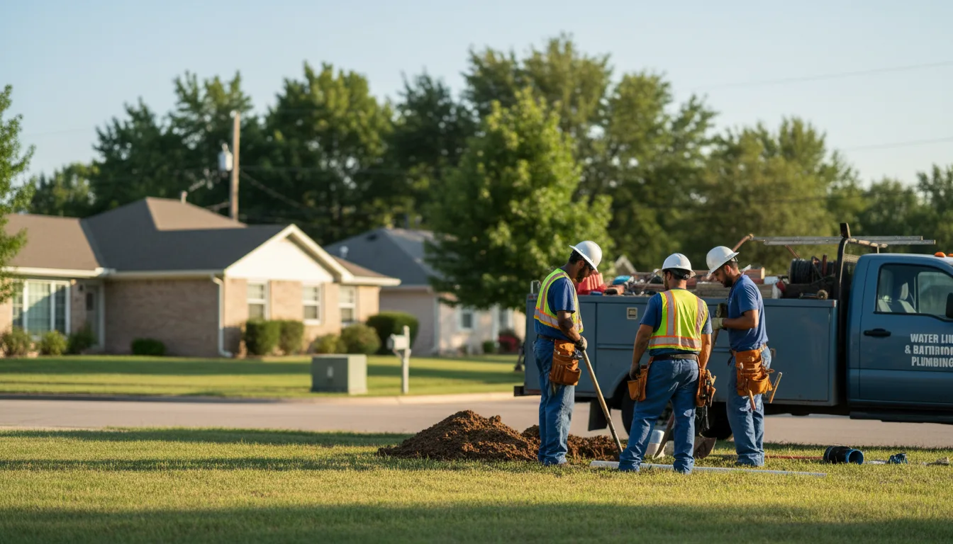 Residential water line and bathroom plumbing service in Tryon, OK